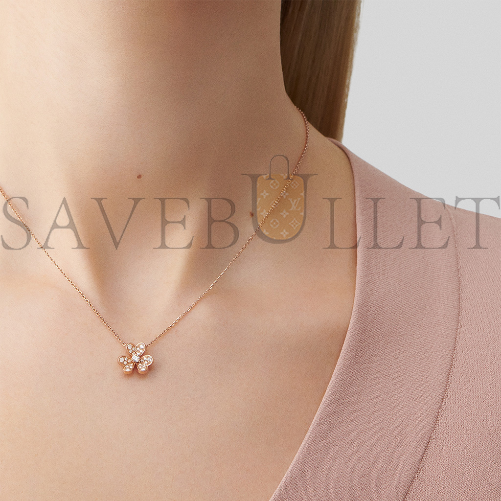 VAN CLEEF ARPELS FRIVOLE PENDANT, MINI MODEL - ROSE GOLD, DIAMOND  VCARP7RI00